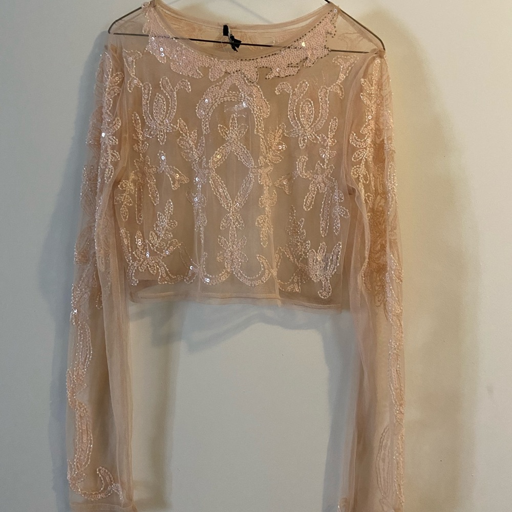 Sheer embellished blouse